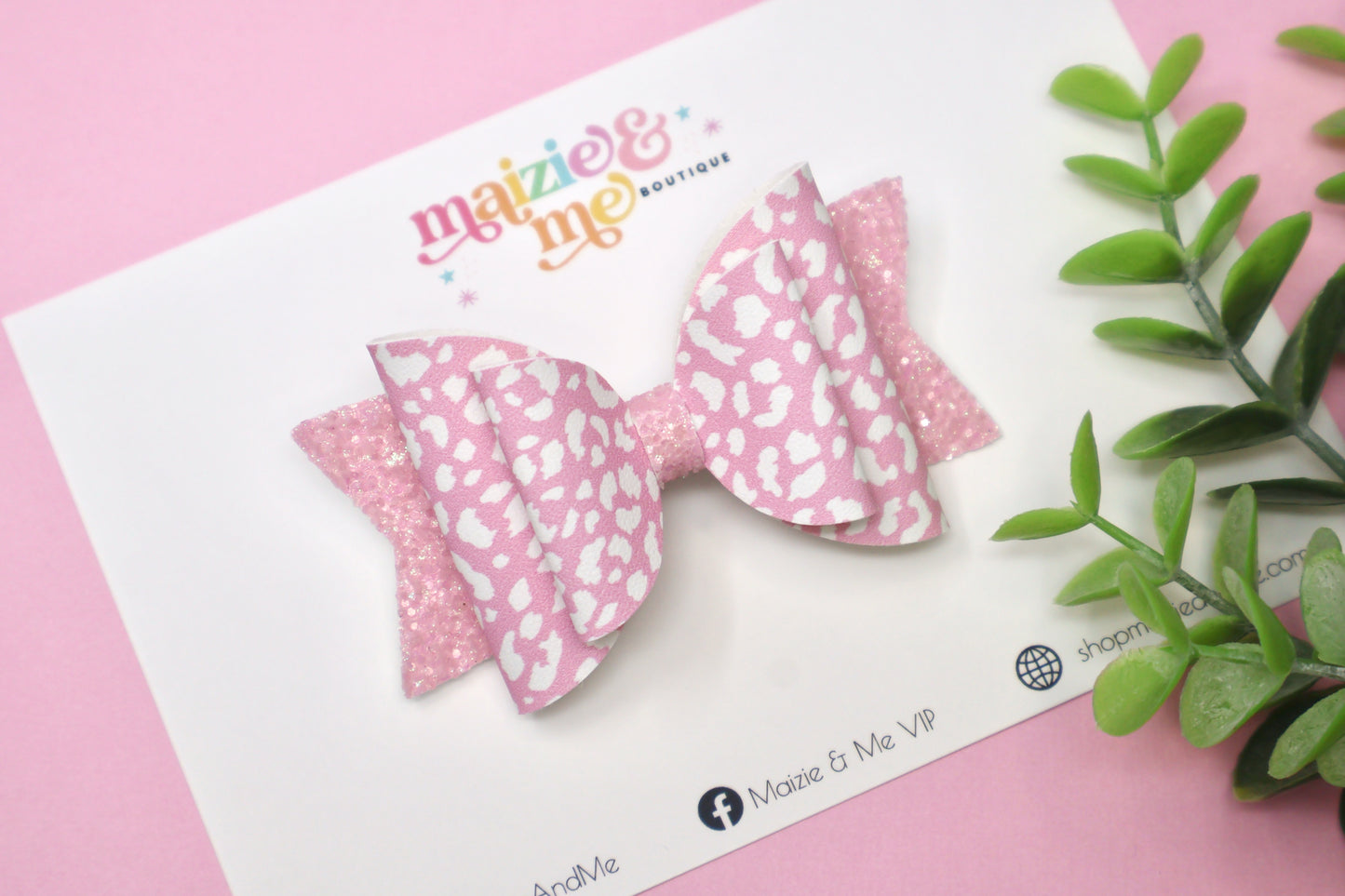 Pastel Leopard Medium Ellie Bow