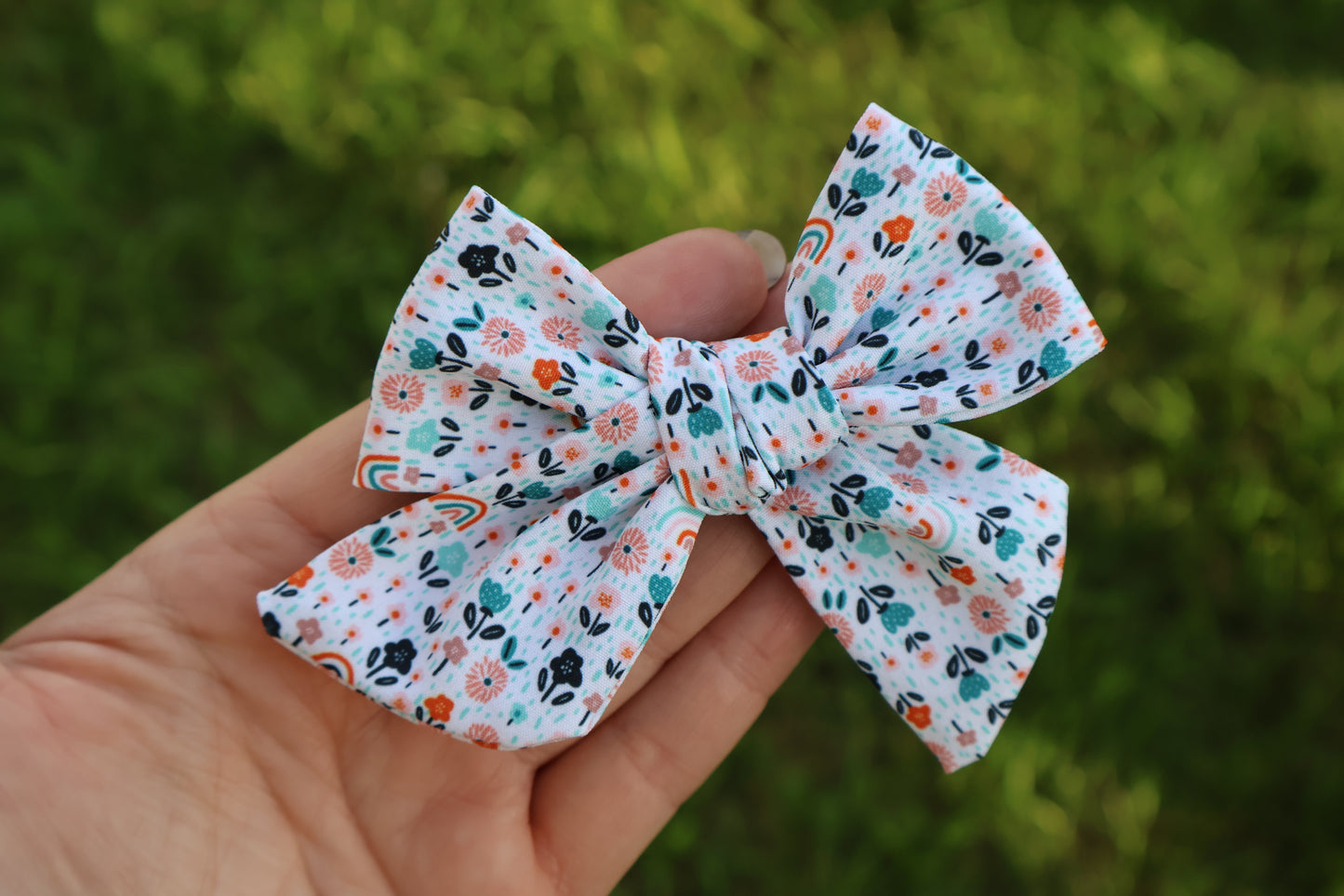 Boho Fall Floral Large Everly Bow
