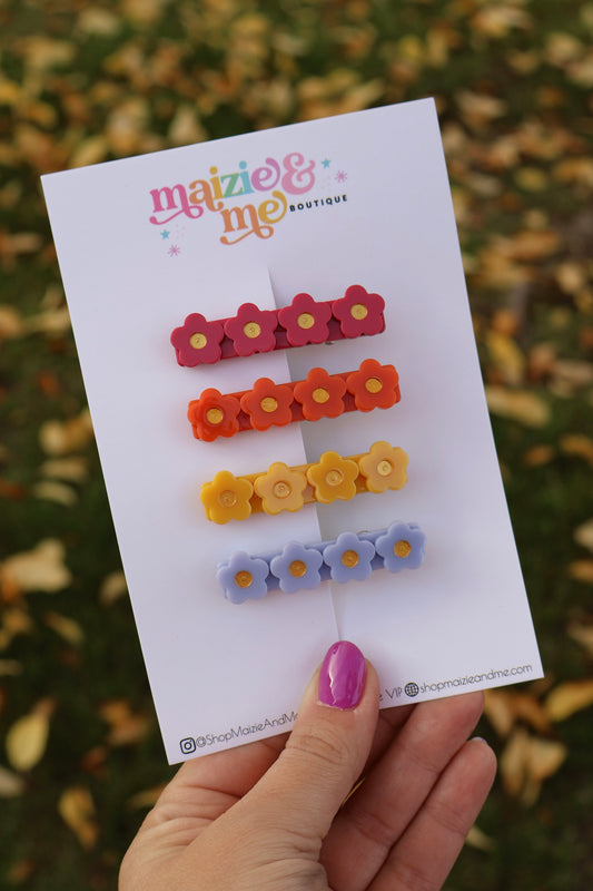 Autumn Flower Acrylic Clip Set