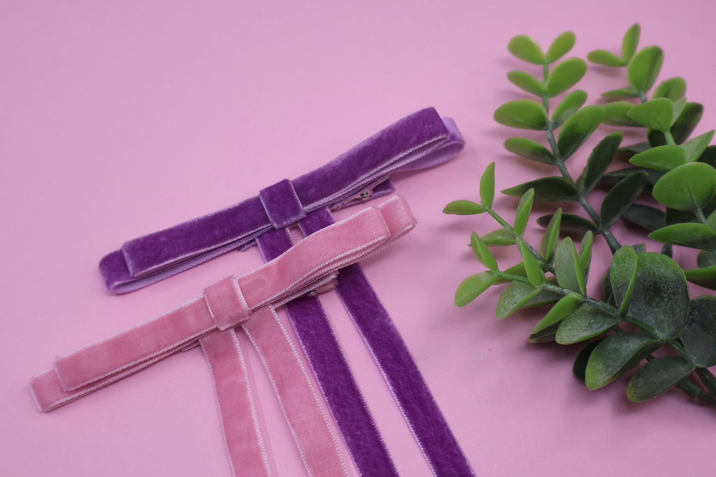 Valentine Velvet Double Layer Annie Bow (Alligator Clip Only)