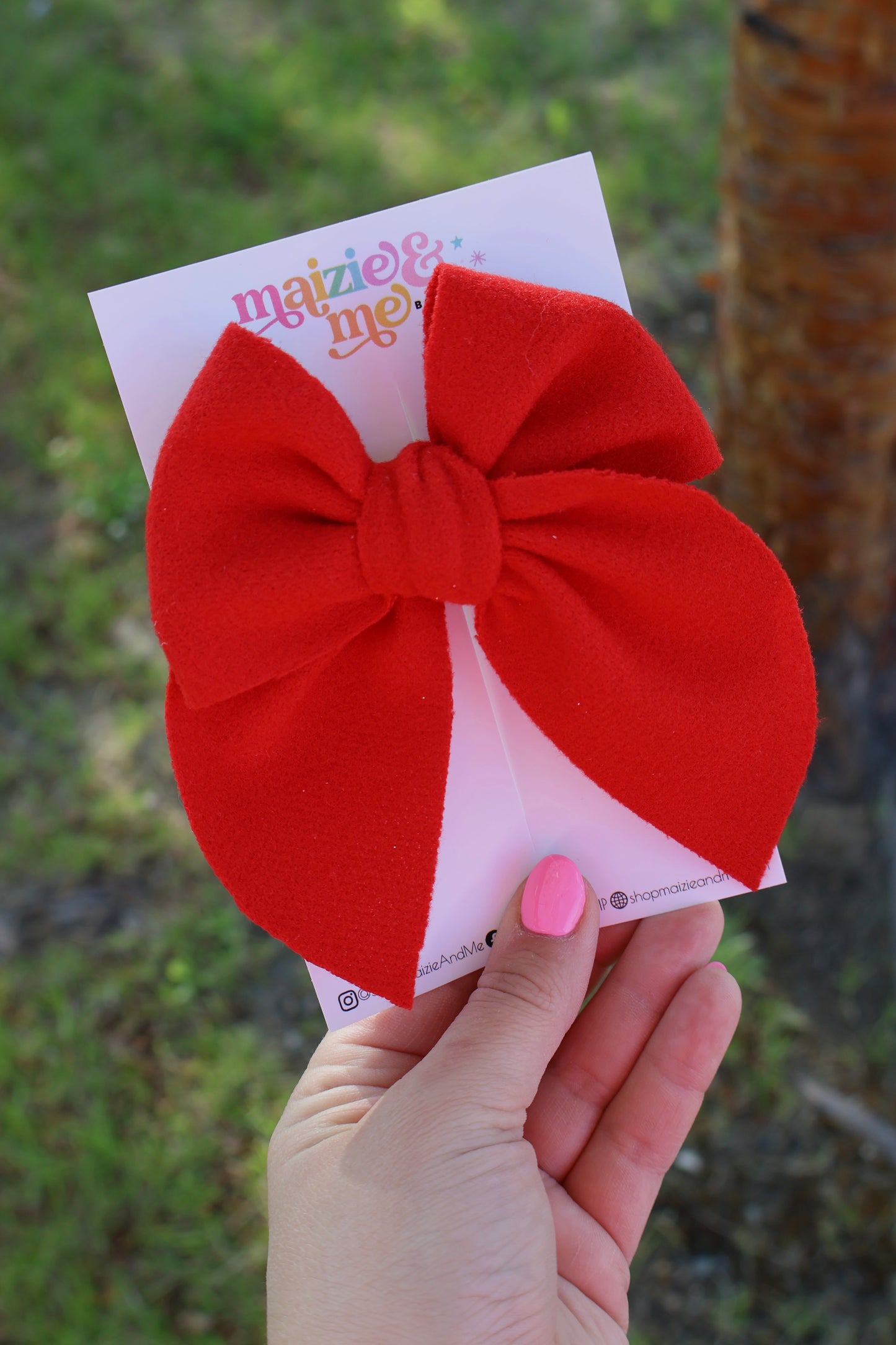 Red Felt Large Remi Bow