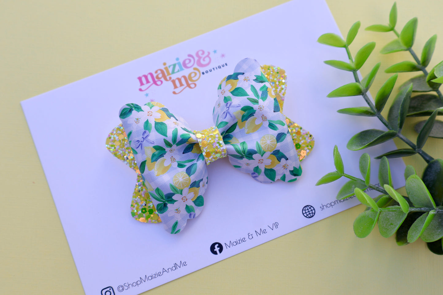 Limoncello Plaid Bailey Bow