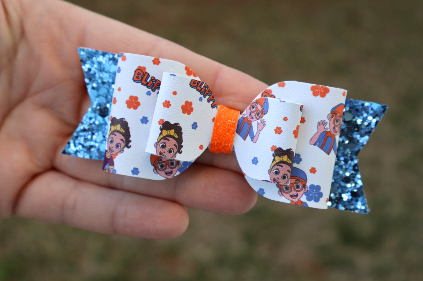 Orange & Blue Friend Large Sophia Bow