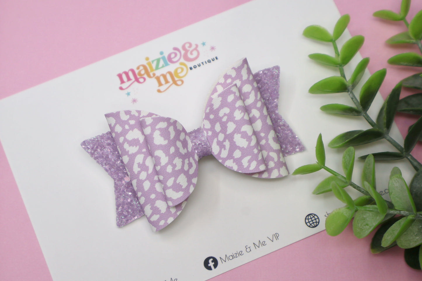 Pastel Leopard Medium Ellie Bow