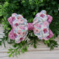 Watercolor Fuchsia Floral Bailey Bow