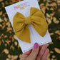 Mustard Ribbed Plush Medium Remi Bow