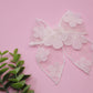 White Flower Sparkle Tulle Medium Remi Bow (Alligator Clip Only)