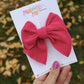 Autumn Magenta Ribbed Plush Medium Remi Bow