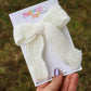 White Sweater Knit Small Coquette Bow (Alligator Clip Only)