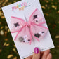 Pink Spiders Shaker Avery Bow (Alligator Clip Only)