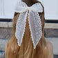 Scalloped Lace Chunky Coquette Bow (Alligator Clip Only)