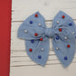 Denim & Patriotic Pearls Medium Remi Bow (Alligator Clip Only)