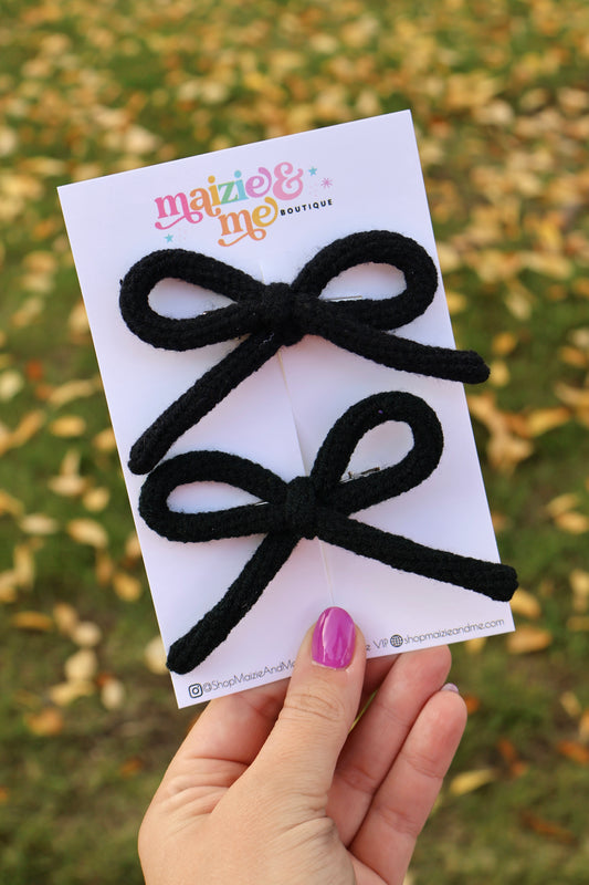 Black Knit Piggy Set