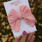 Sweet Pink Ribbed Plush Medium Remi Bow
