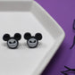Glitter Skeleton Face Acrylic Studs