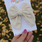 Cream Ribbed Plush Medium Remi Bow