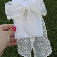 Scalloped Lace Chunky Coquette Bow (Alligator Clip Only)