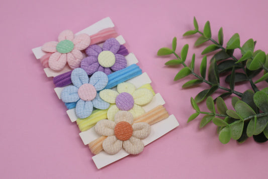 Pastel Flower Nylon Hair Band Pack