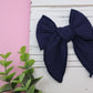 Navy Rib Knit Medium Remi Bow