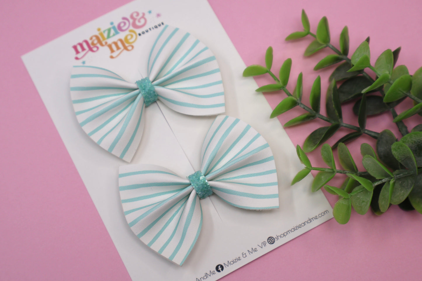 Pastel Seafoam Striped Mini Kate Piggies