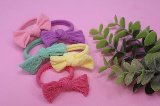 Bright Bow Nylon Hair Band Pack