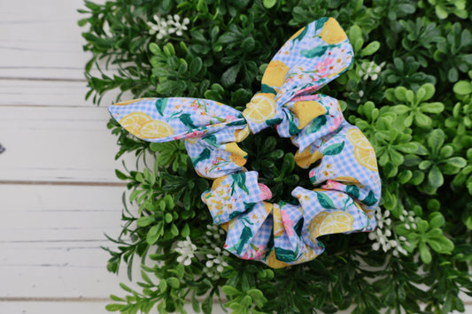 Positano Plaid Scrunchie