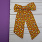 Candy Corn Medium Coquette Bow (Alligator Clip Only)
