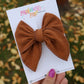 Gingerbread Ribbed Plush Medium Remi Bow