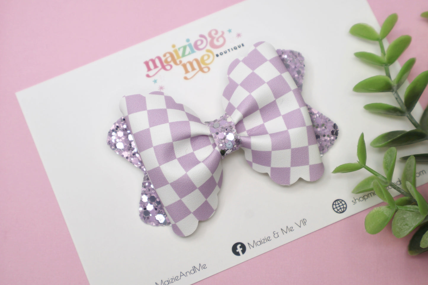 Pastel Checkerboard Bailey Bow