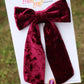 Wine Velvet Medium Coquette Bow (Alligator Clip Only)