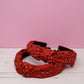 Red Bandana Top Knot Headband