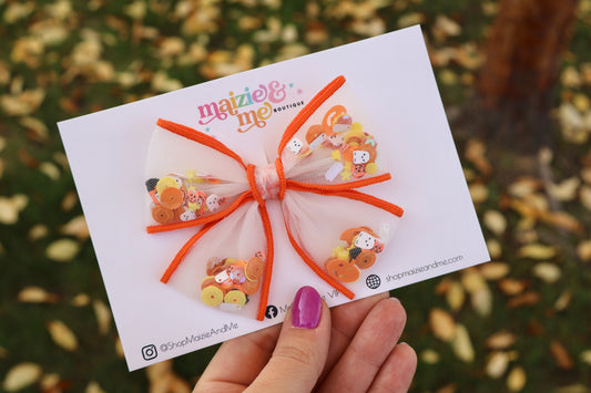 Classic Halloween Shaker Avery Bow (Alligator Clip Only)