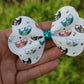 Floral Sloths Medium Maggie Bow