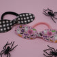 Checkered Halloween Knotted Bow Nylon Hair Band Set