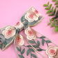 Embroidered Floral Double Layer Coquette Bow (Alligator Clip Only)