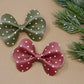 Christmas Linen Dots Medium Maggie Bow