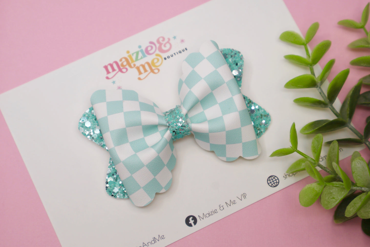 Pastel Checkerboard Bailey Bow