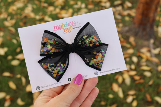 Halloween Gems Shaker Avery Bow (Alligator Clip Only)