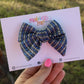 Royal Blue Tinsel Stripes Large Everly Bow