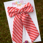 Candy Cane Stripes Medium Coquette Bow (Alligator Clip Only)