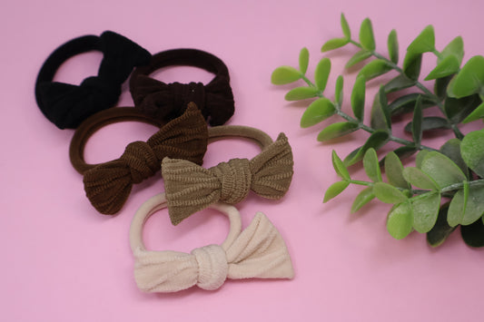 Neutral Bow Nylon Hair Band Pack