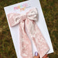Ballet Pink Crushed Velvet Medium Coquette Bow (Alligator Clip Only)