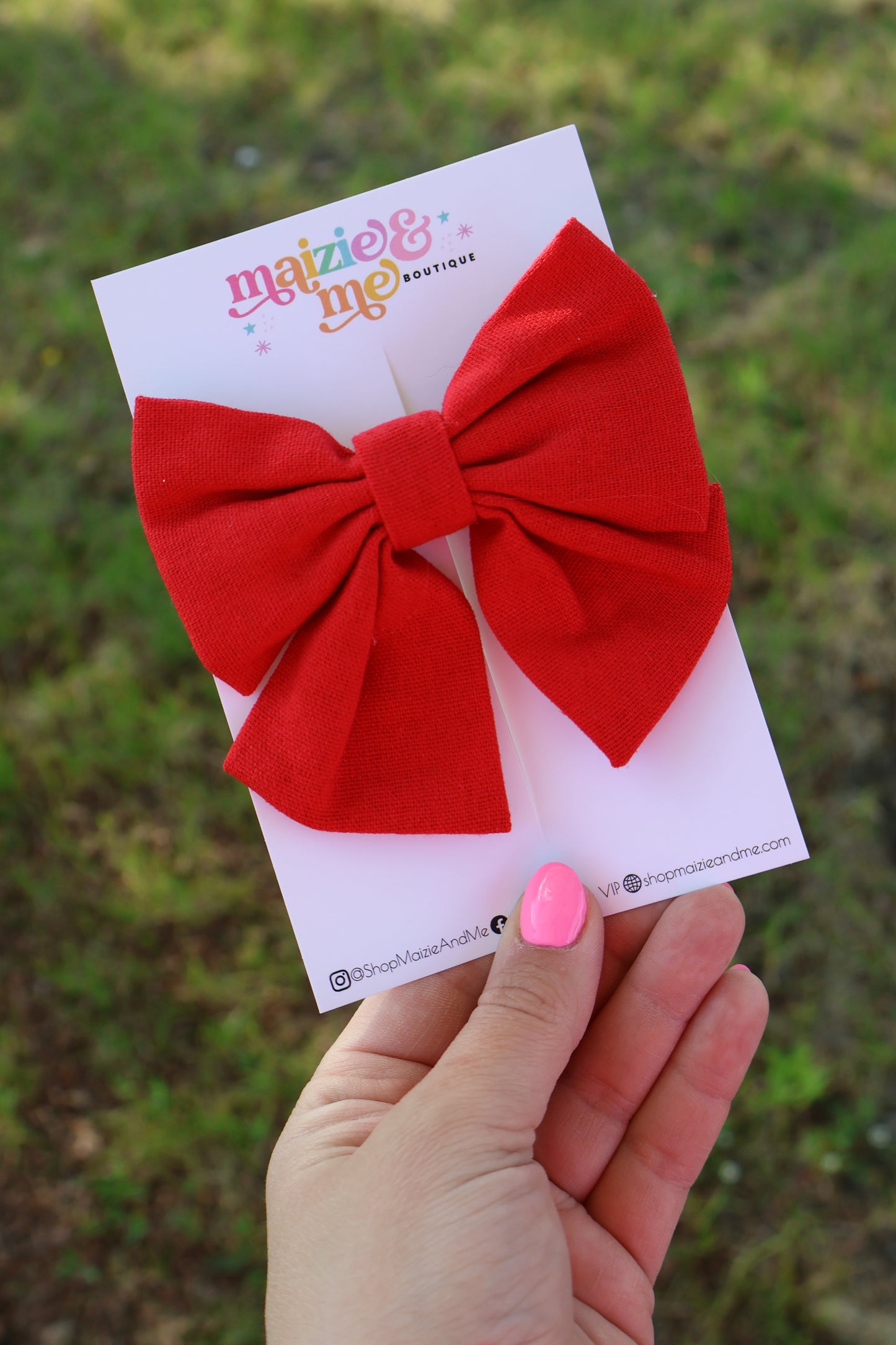 Red Knit Sailor Bow