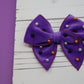 Purple Halloween Plush & Pearled Medium Remi Bow (Alligator Clip Only)