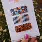 Rust Floral Scalloped Snap Clip Set