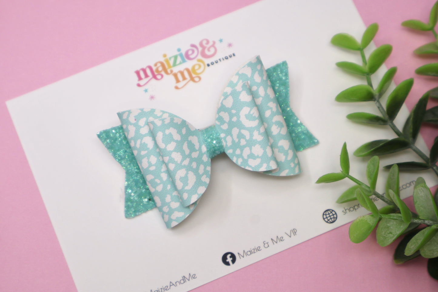 Pastel Leopard Medium Ellie Bow