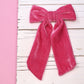 Bright Pink Velvet Medium Coquette Bow (Alligator Clip Only)