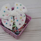 White Plush & Pearled Large Remi Bow (Alligator Clip Only)