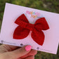 Red Waffle Knit Small Everly Bow (ALLIGATOR CLIP ONLY)