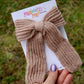 Cocoa Sweater Knit Small Coquette Bow (Alligator Clip Only)